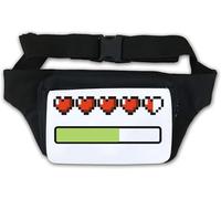 Sac banane avec barres de santé et d'énergie Style pixel drôle Blanc