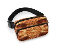 Sac banane avec beau motif de flamme imprimé pour l'entraînement, les voyages, la course à pied, la randonnée, le cyclisme, 20 x 13 cm, Beau motif flamme, 7.9 X 5.1 in
