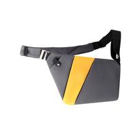 Sac banane avec ceinture réglable, léger et facile à transporter, rembourrage en maille respirante - pour les rendez-vous, les trajets en vélo, le shopping, les voyages, Droite, Dark gray with yellow