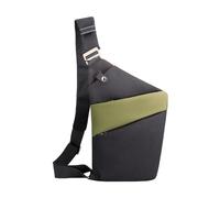 Sac banane avec ceinture réglable, léger et facile à transporter, rembourrage en maille respirante - pour les rendez-vous, les trajets en vélo, le shopping, les voyages, Gauche, black with green