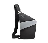 Sac banane avec ceinture réglable, léger et facile à transporter, rembourrage en maille respirante - pour les rendez-vous, les trajets en vélo, le shopping, les voyages, Gauche, black with gray