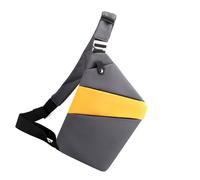 Sac banane avec ceinture réglable, léger et facile à transporter, rembourrage en maille respirante - pour les rendez-vous, les trajets en vélo, le shopping, les voyages, Gauche, Dark gray with yellow