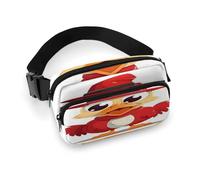 Sac banane avec chapeau imprimé poulet, sac banane pour l'entraînement, les voyages, la course décontractée, la course, la randonnée, le cyclisme, 20 x 13 cm, Chapeau portant un poulet, 7.9 X 5.1 in