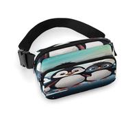 Sac banane avec cinq pingouins mignons imprimés pour l'entraînement, les voyages, la course à pied, la randonnée, le cyclisme, 5 pingouins mignons, 20 x 13 cm, Cinq pingouins mignons, 7.9 X 5.1 in