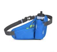 Sac banane avec compartiment pour bouteille d'eau et sangle de taille réglable pour sports de plein air, éléments réfléchissants pour plus de visibilité, rembourrage arrière en maille respirante (bleu