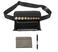 Sac banane avec distributeur de pièces de monnaie, carnet de poche et stylo rétractable, pochette de serveur Oxford noire pour pièces de monnaie, factures et notes, ceinture réglable pour les