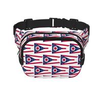 Sac banane avec drapeau de l'État de l'Ohio pour femme et homme, sac banane tendance pour voyage, randonnée, Noir , Taille unique