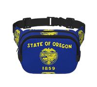 Sac banane avec drapeau de l'État de l'Oregon pour femme et homme, sac banane tendance pour voyage, randonnée, Noir , Taille unique