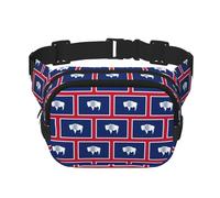 Sac banane avec drapeau de l'État du Wyoming pour homme et femme, sac banane tendance pour entraînement, course, voyage, randonnée, Noir , Taille unique