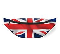 Sac banane avec drapeau du Royaume-Uni pour homme et femme, sangle de ceinture réglable pour voyage, course à pied, randonnée, marche, cyclisme, Noir , Taille unique, Sacs banane