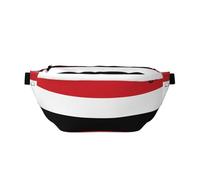 Sac banane avec drapeau du Yémen - Sac à bandoulière polyvalent pour homme et femme avec poches à fermeture éclair, idéal pour les voyages, la course à pied, noir, taille unique