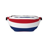 Sac banane avec drapeau néerlandais - Sac à bandoulière polyvalent pour homme et femme avec poches zippées, idéal pour les voyages, la course à pied, noir, taille unique
