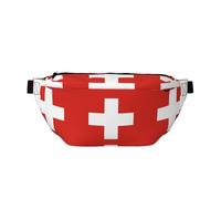 Sac banane avec drapeau suisse - Sac à bandoulière polyvalent pour homme et femme avec poches zippées, idéal pour les voyages, la course à pied