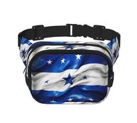 Sac banane avec extension pour homme et femme avec poches zippées Motif drapeau du Honduras, noir, One Size