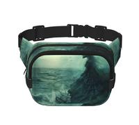 Sac banane avec extension pour homme et femme avec poches zippées Motif sorcière de la mer, noir, One Size