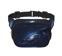 Sac banane avec extension pour homme et femme Motif galaxie de la Voie lactée avec poches zippées, noir, One Size