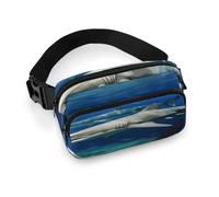 Sac banane avec fermeture éclair et sangle réglable - Deux requins blancs