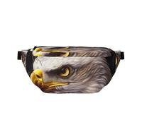 Sac banane avec imprimé aigle chauve américain pour homme et femme, sac banane réglable, sac banane de voyage, sac banane de sport, course à pied, randonnée, Noir , Taille unique