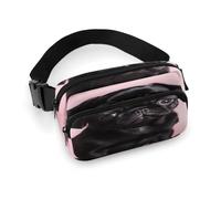 Sac banane avec imprimé carlin noir mignon pour entraînement, voyage, course décontractée, course à pied, randonnée, cyclisme, carlin noir, 20 x 13 cm, Carlin noir mignon., 7.9 X 5.1 in