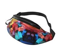 Sac banane avec imprimé craie colorée, sac à bandoulière réglable pour voyage, marche, course à pied, randonnée, cyclisme, noir, taille unique, Noir , Taille unique