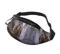 Sac banane avec imprimé hibou sur une branche, sac à bandoulière réglable pour voyage, marche, course à pied, randonnée, cyclisme, noir, taille unique, Noir , Taille unique