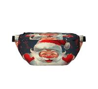 Sac banane avec imprimé Père Noël mignon pour homme et femme, sac banane réglable, sac banane de voyage, sac à bandoulière pour sport, course à pied, randonnée, Noir , Taille unique, Sac à dos de