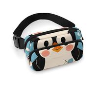 Sac banane avec imprimé pingouin mignon pour homme et femme - Sac banane réglable décontracté pour voyage, sport, randonnée, blanc, 20,1 x 13 cm, blanc, 7.9x5.1inches