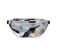 Sac banane avec imprimé pingouin pour homme et femme, sac banane réglable, sac banane de voyage, sac à bandoulière pour sport, course à pied, randonnée, Noir , Taille unique, Sac à dos de