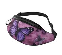 Sac banane avec inscription « All Butterflies Are on Purple Background » pour homme et femme, léger et réglable, sac banane tendance pour voyage, randonnée, course à pied