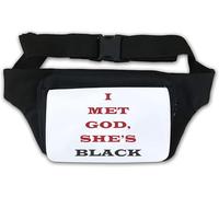 Sac banane avec inscription « I Met God She is Black » - Blanc