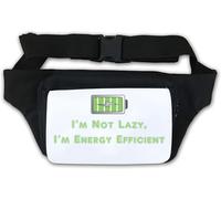 Sac banane avec inscription « I'm not Lazy I'm Energy Efficient » Blanc