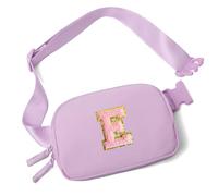 Sac banane avec lettres initiales, fermeture bidirectionnelle, choses mignonnes pour adolescentes et filles, choses tendance pour adolescentes et filles, cadeaux d'anniversaire, choses cool pour