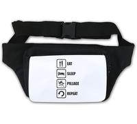 Sac banane avec logo pirate Eat Sleep Pillage Repeat Blanc, blanc, Taille unique