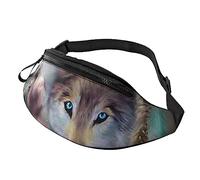 Sac banane avec motif de fleurs mignonnes pour l'extérieur, la marche, la course à pied, la randonnée, le camping, Attrape-rêves 3D Loup, Taille unique