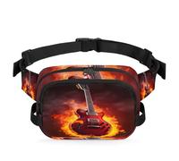 Sac banane avec motif guitare électrique Fire Music pour femmes, hommes, filles, garçons, enfants, pour la course à pied, le sport, la randonnée, couleur, XL, Organiseur de sac