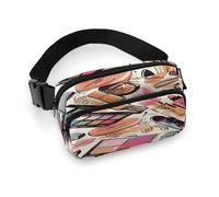 Sac banane avec motif imprimé sur le thème du maquillage, sac banane pour entraînement, voyage, course décontractée, course à pied, randonnée, cyclisme, motif sur le thème du maquillage, 20 x 13 cm,