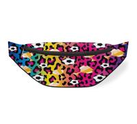 Sac banane avec motif léopard coloré pour femmes, hommes, filles, garçons, enfants, trophée de football, sac banane pour voyage, sport, course à pied, couleur, M