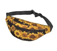 Sac banane avec motif léopard et cœur pour homme et femme - Étanche - Avec ceinture réglable - Style décontracté - Pour le sport, la course à pied, le cyclisme, Léopard et tournesol, Taille unique