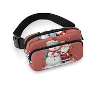 Sac banane avec motif Père Noël et bonhomme de neige pour homme et femme, sac banane réglable pour voyage, sport, randonnée, style, 20 x 13 cm, Style :, 20x13cm