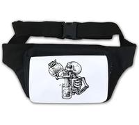 Sac banane avec motif squelette pour boire de la bière - Blanc