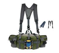 Sac banane avec porte-bouteille d'eau - Sac banane de randonnée imperméable avec porte-bouteille - Sangle réglable étanche pour la randonnée, la course, le jogging, la pêche, la chasse, vert militaire