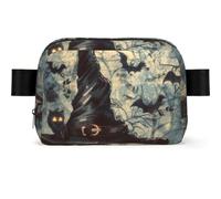 Sac banane avec sangle réglable, Chapeau de sorcière., One Size, Moderne | Sac banane imprimé gris abstrait pour la randonnée, la course à pied, hommes et femmes