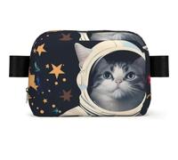 Sac banane avec sangle réglable, Fun Cat Astronaute, Taille unique, Moderne | Sac banane avec imprimé dauphin amusant pour la randonnée, la course à pied, homme et femme