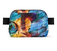 Sac banane avec sangle réglable, Guitare musicale., Taille unique, Moderne | Sac banane imprimé New York Manhattan Bridge Night pour la randonnée, la course à pied, homme et femme