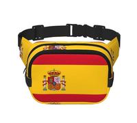 Sac banane avec sangle réglable Motif drapeau espagnol Noir, noir, One Size