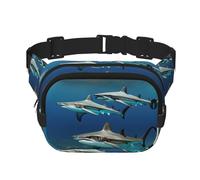 Sac banane avec sangle réglable - Motif requins marteaux - Double couche - Unisexe