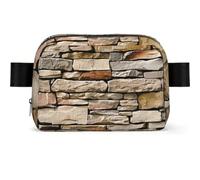 Sac banane avec sangle réglable, Mur de briques rustiques, One Size | Sac banane imprimé crâne rose pour la randonnée, la course à pied, homme et femme