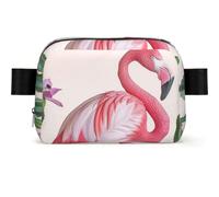 Sac banane avec sangle réglable, Plantes succulentes flamant rose, One Size