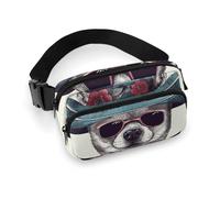 Sac banane avec sangle réglable pour voyage, sport, randonnée, chihuahua portant un chapeau, 20 x 13 cm, sac banane pour chihuahua, Chapeau pour chien Chihuahua, 20x13cm, Sac banane