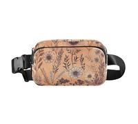 Sac banane avec sangle réglable, sac à bandoulière pour homme et femme, motif fleurs, œillets zinnia, pivoines, bleu roi, grande capacité, portefeuille de voyage pour le shopping, le sport, le travail